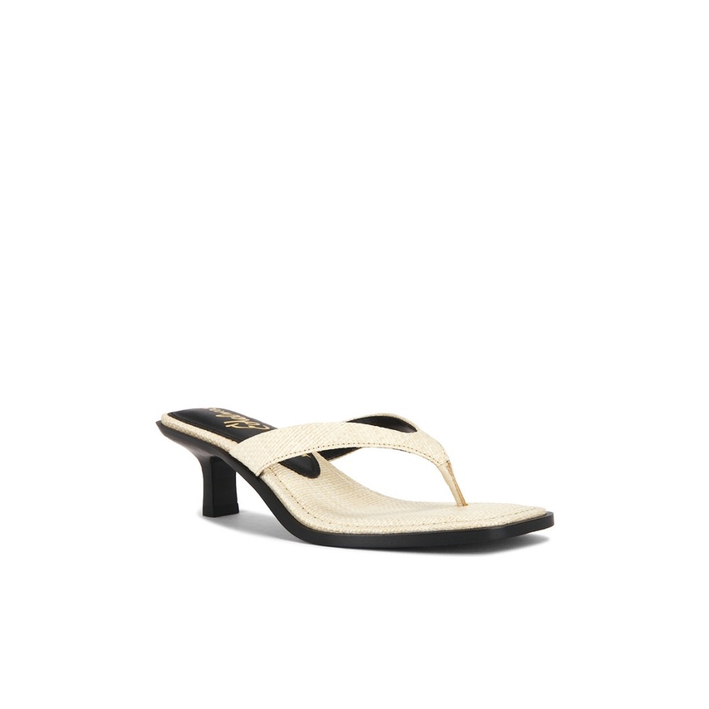 Sam Edelman Dollie Woven Raffia Kitten Heel Thong Sandals